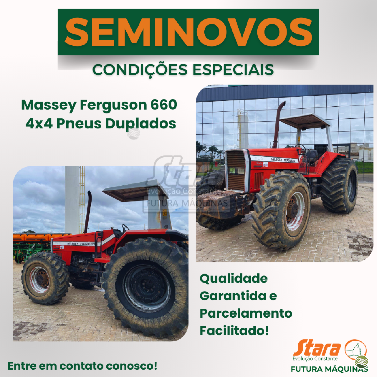 TRATOR MASSEY FERGUSON MF 660 Tração 4x4 Futura Máquinas Agrícolas - Stara PATOS DE MINAS MINAS GERAIS MG